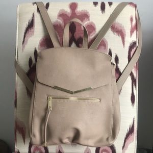 Beige leather back pack